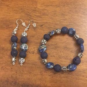 Handmade bracelet and earrings